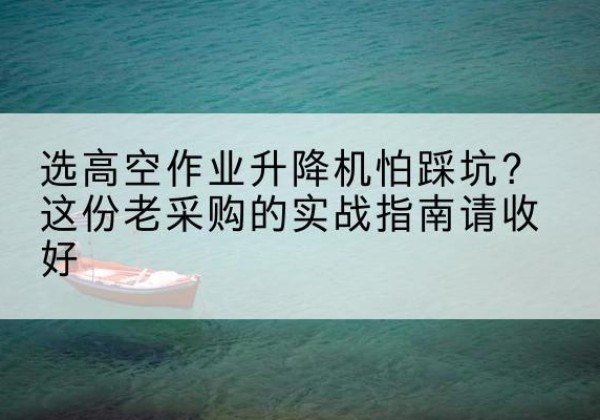 台前高空作业升降机厂家推荐-选高空作业升降机怕踩坑？这份老采购的实战指南请收好